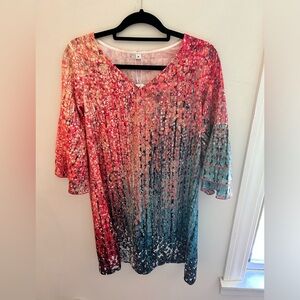 Amazon Colorful V-Neck 1/2 Sleeve Dress NWT